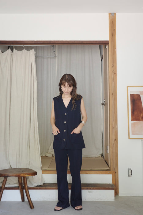 70-80s navy two-piece
