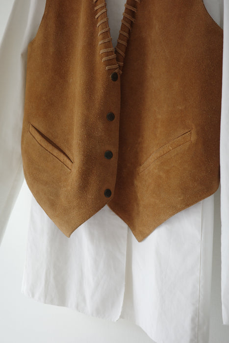 70s tailored suede vest