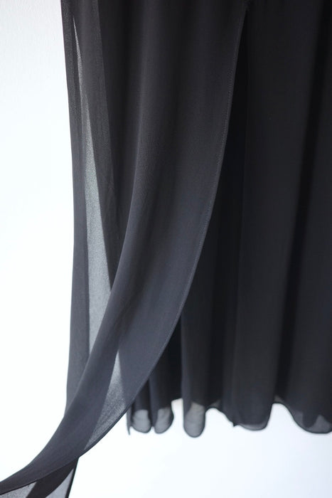 layered chiffon dress in black