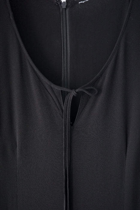 layered chiffon dress in black