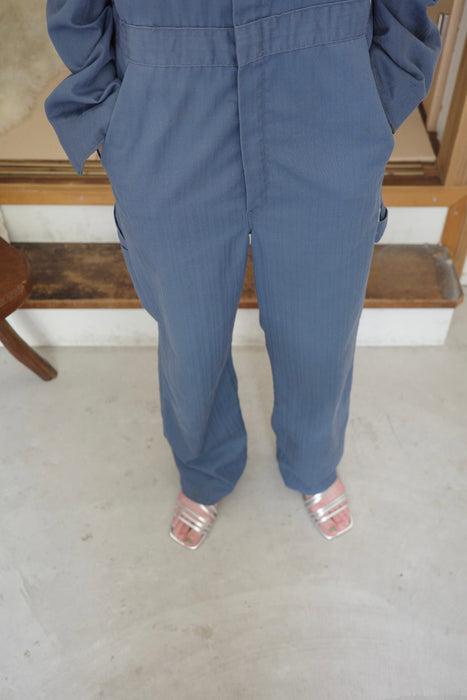 BIG MAC herringbone work jumpsuit in blue-gray