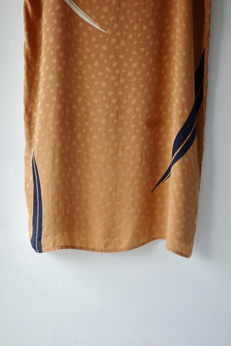 silk dress with graphic curve