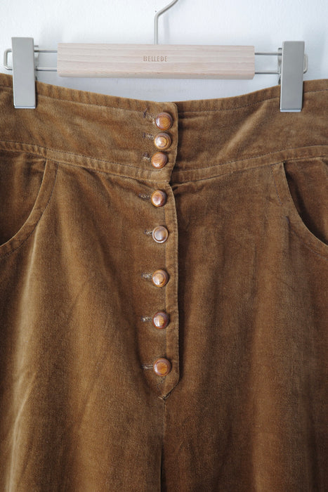 50-60s Cotton corduroy shorts in brown
