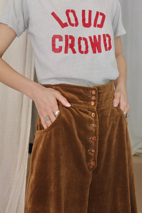 50-60s Cotton corduroy shorts in brown