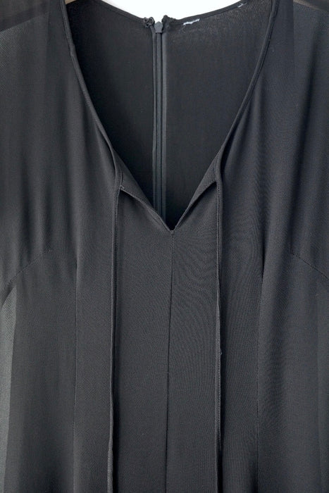 layered chiffon dress in black