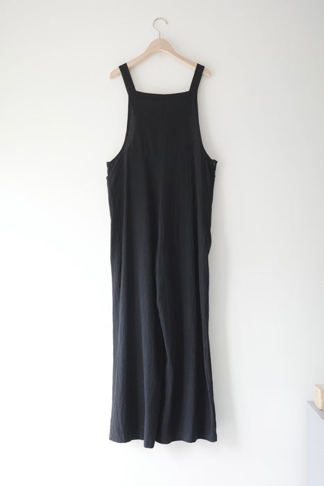 80s overalls in black