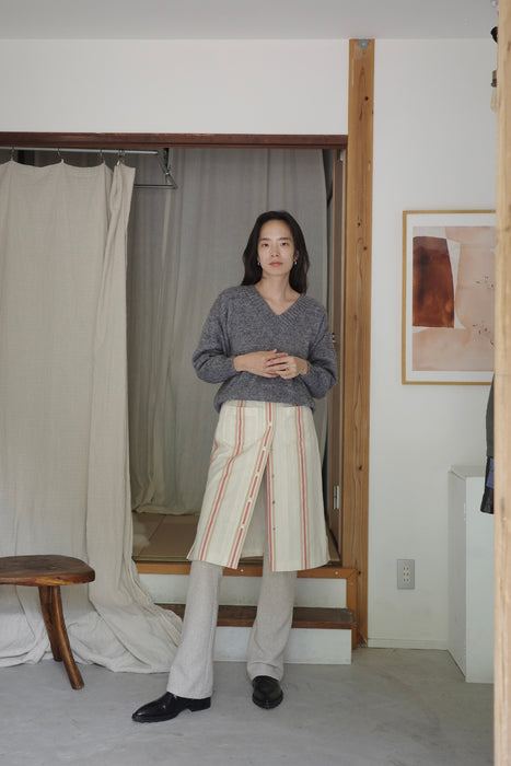 soft rib knit pants in ivory