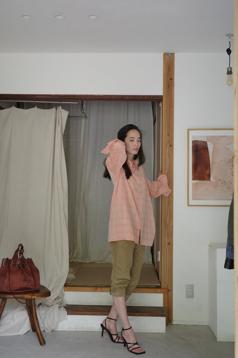 70s oversized shirt in muted coral