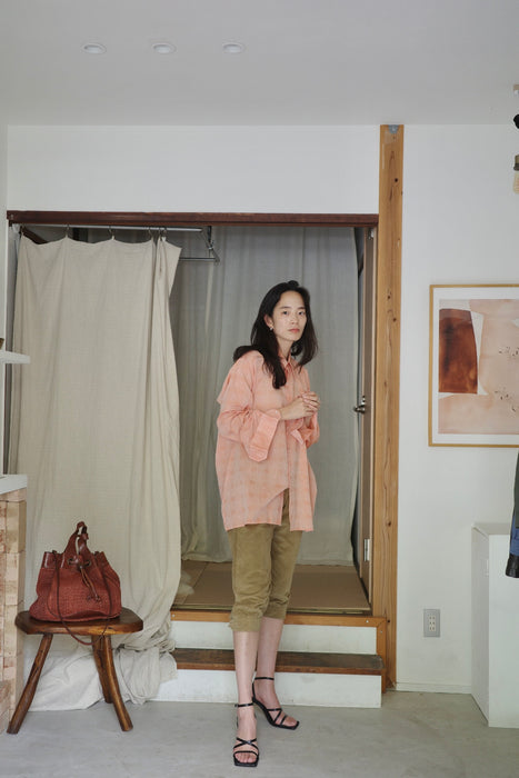70s oversized shirt in muted coral
