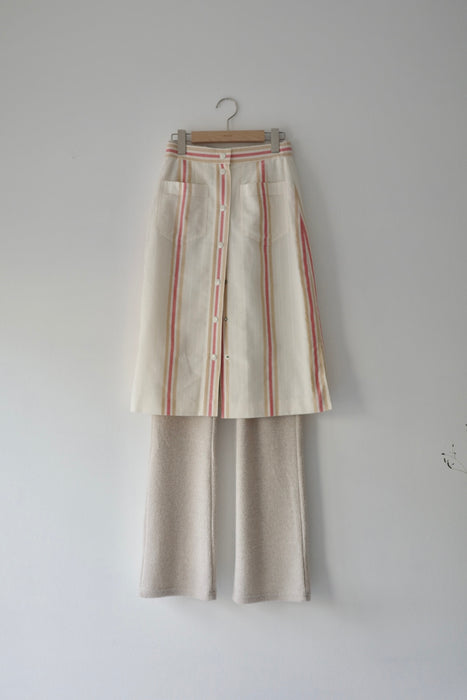 soft rib knit pants in ivory