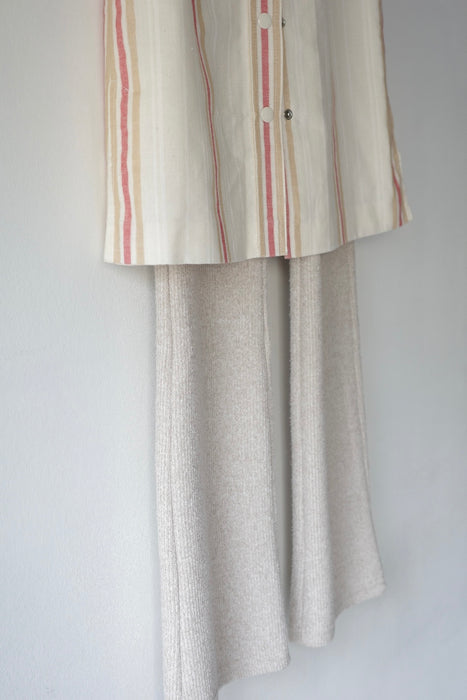soft rib knit pants in ivory