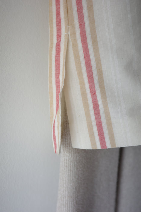 striped front button skirt