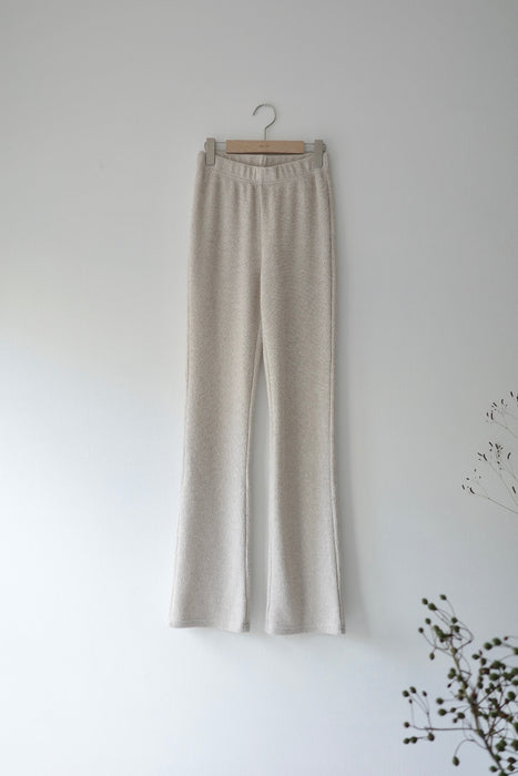 soft rib knit pants in ivory